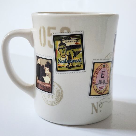 Vintage Starbucks Barista Air Mail Stamp Series Mug – Kenya Sulawesi Colombia - Picture 7 of 12